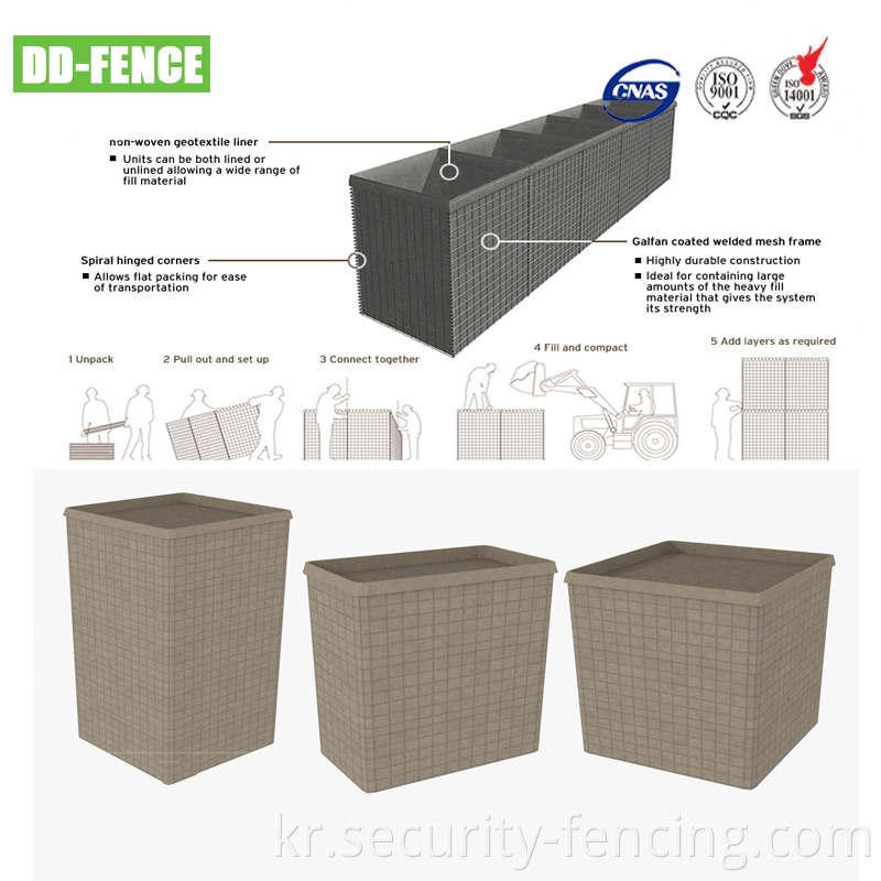 도매 가격 Hesco Steel Gabion Wall 판매